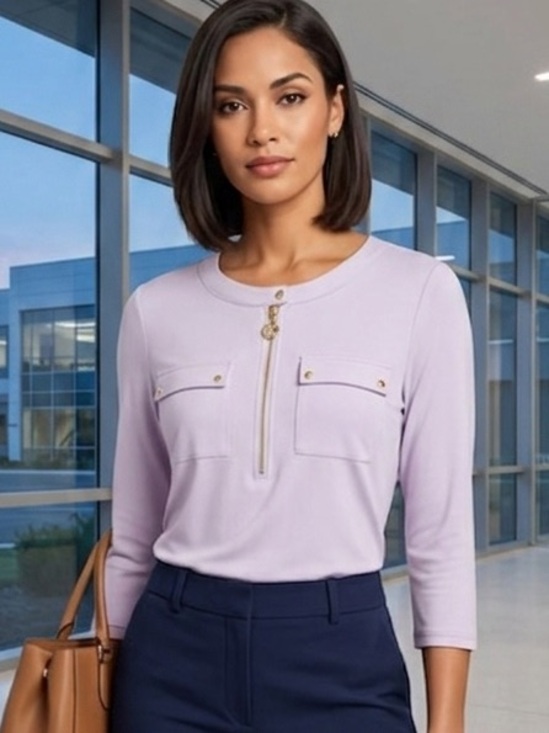 Anne Klein Tops - Anne Klein Lavender Women's Top with Gold Accents